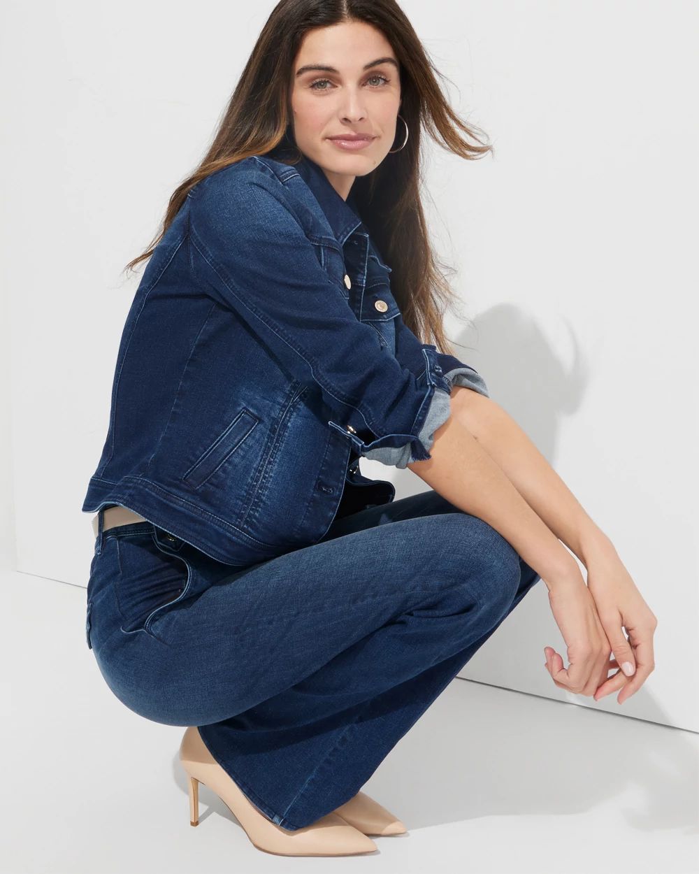 Outlet WHBM Slim Trucker Denim Jacket White House Black Market